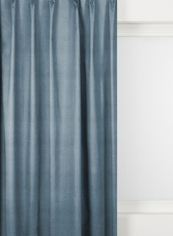 gordijnstof velours denim denim - 1000016056 - HEMA