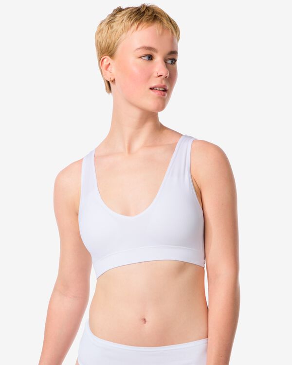 voorgevormde top naadloos zonder beugel wit wit - 21930806WHITE - HEMA